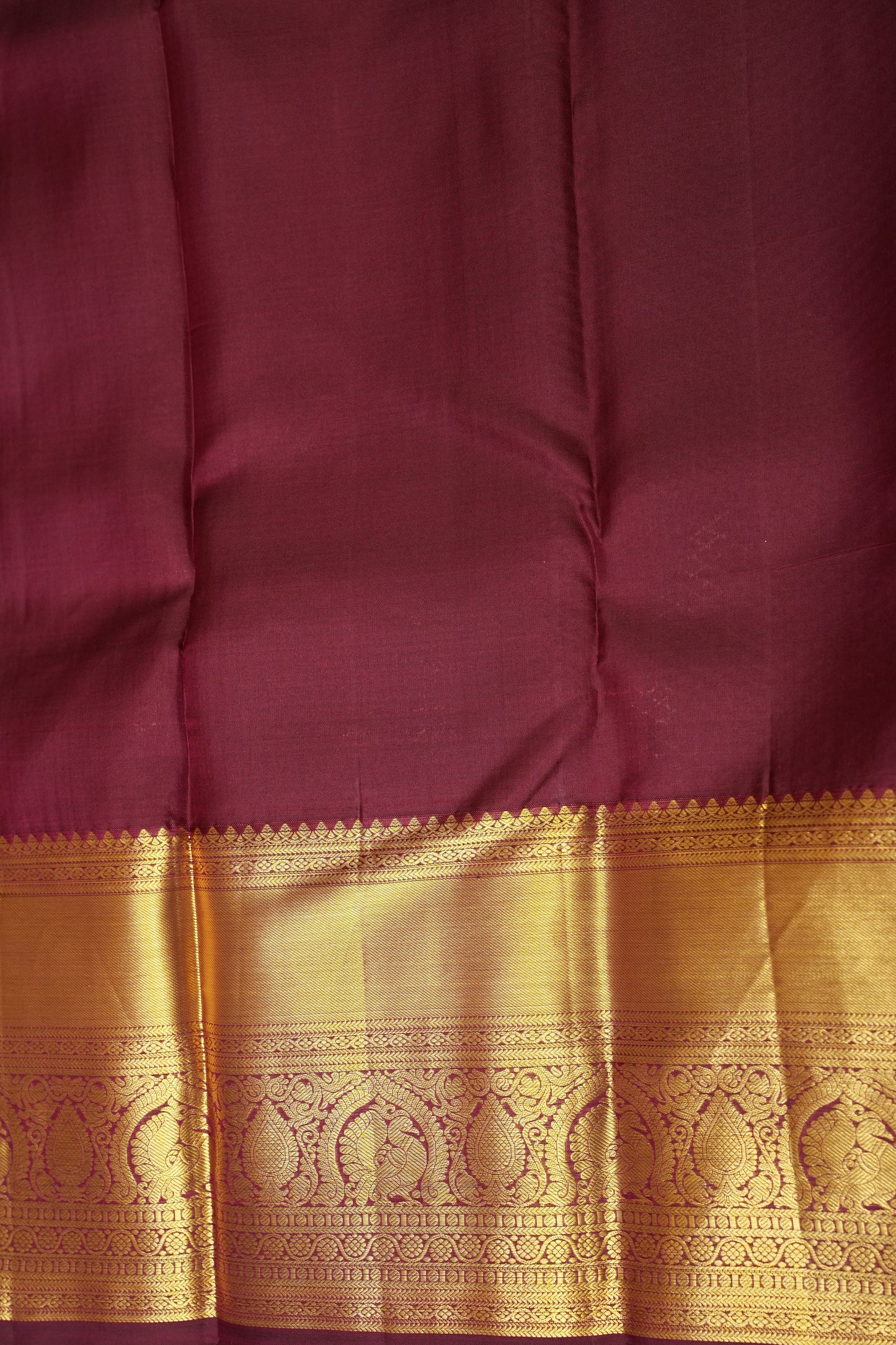 Maroon Pure Kanchivaram Silk Saree with Rich Gold Zari Weave|Silk Mark Certified.