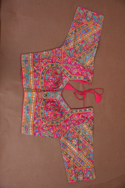 Multicolour Floral Patchwork Party Wear Saree