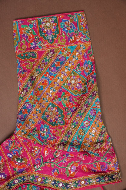 Multicolour Floral Patchwork Party Wear Saree