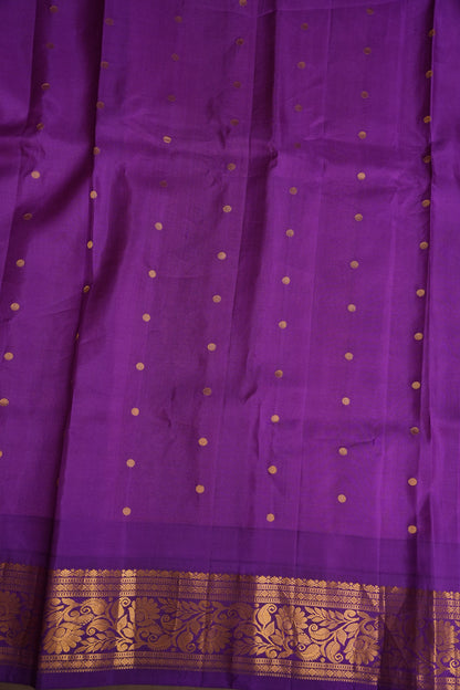 Pure Gadwal Silk Saree - Candy Pink with Deep Purple