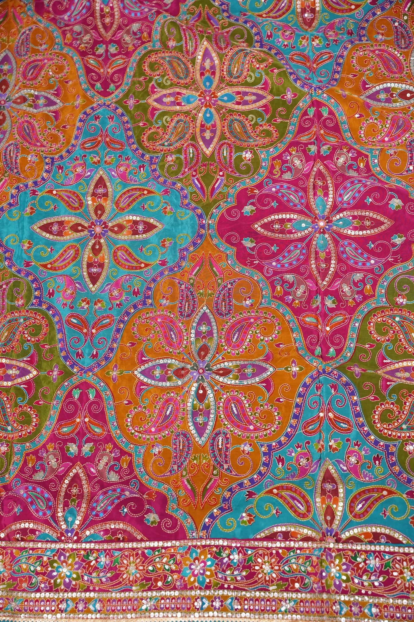Multicolour Paisley and floral motifs Designer Party Wear Saree