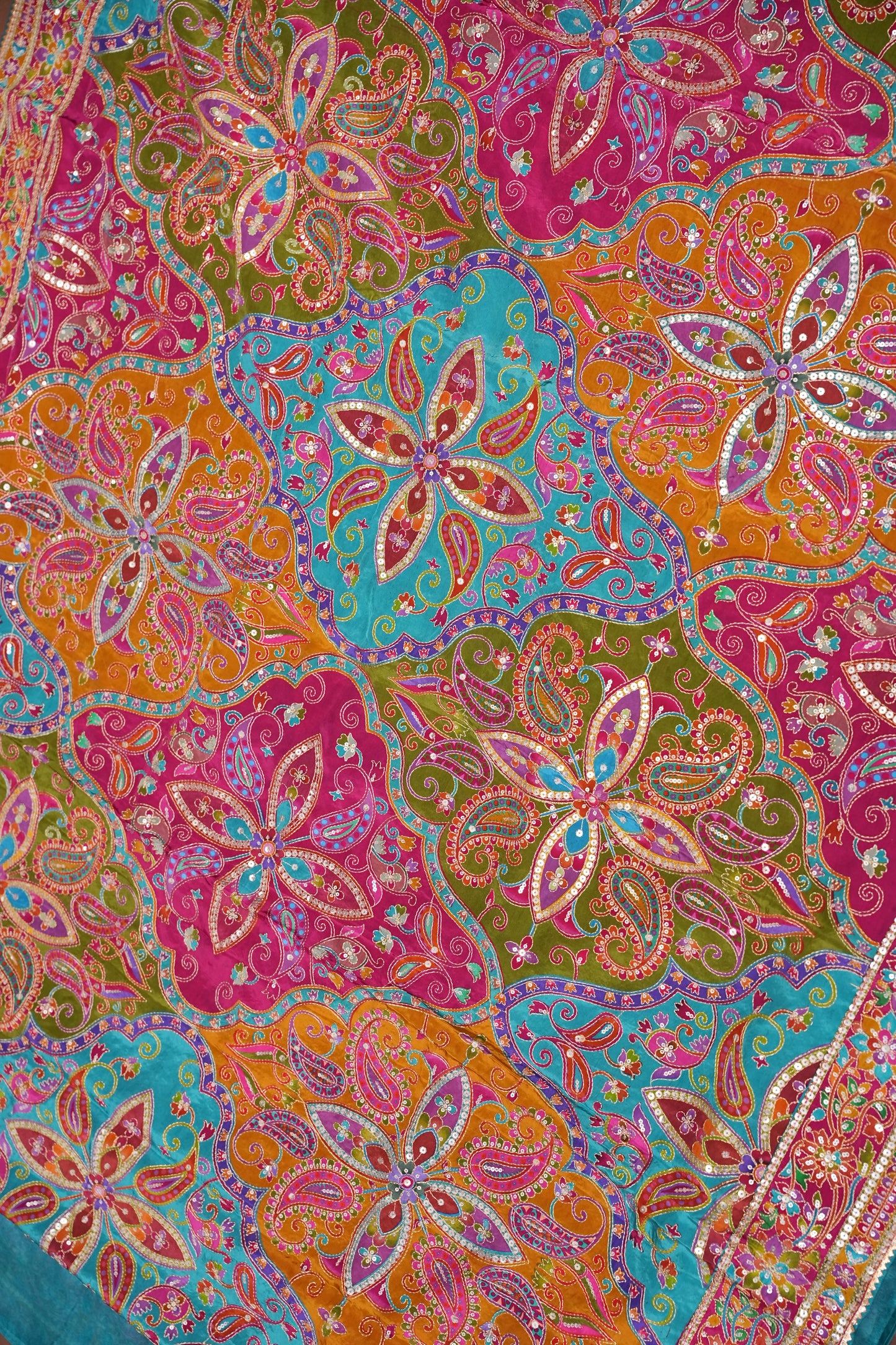 Multicolour Paisley and floral motifs Designer Party Wear Saree