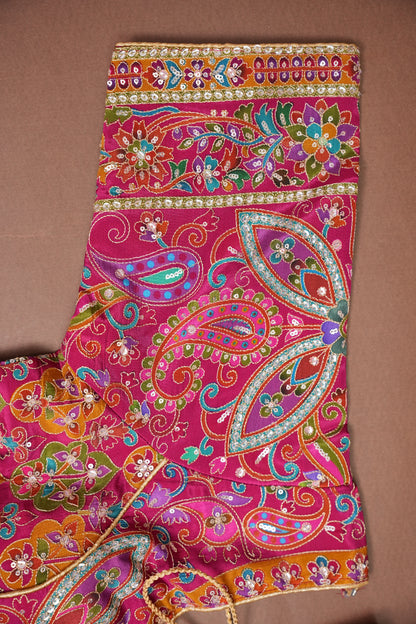Multicolour Paisley and floral motifs Designer Party Wear Saree