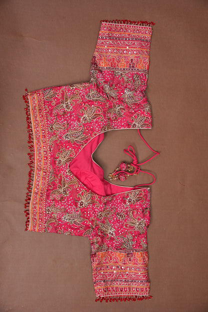 Rani Pink Designer Party Wear Saree with Intricate Paisley Embellishments