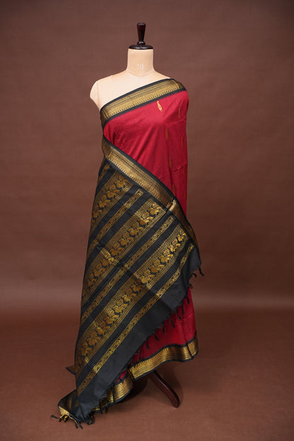 Kalyani Cotton Silk Saree - Red