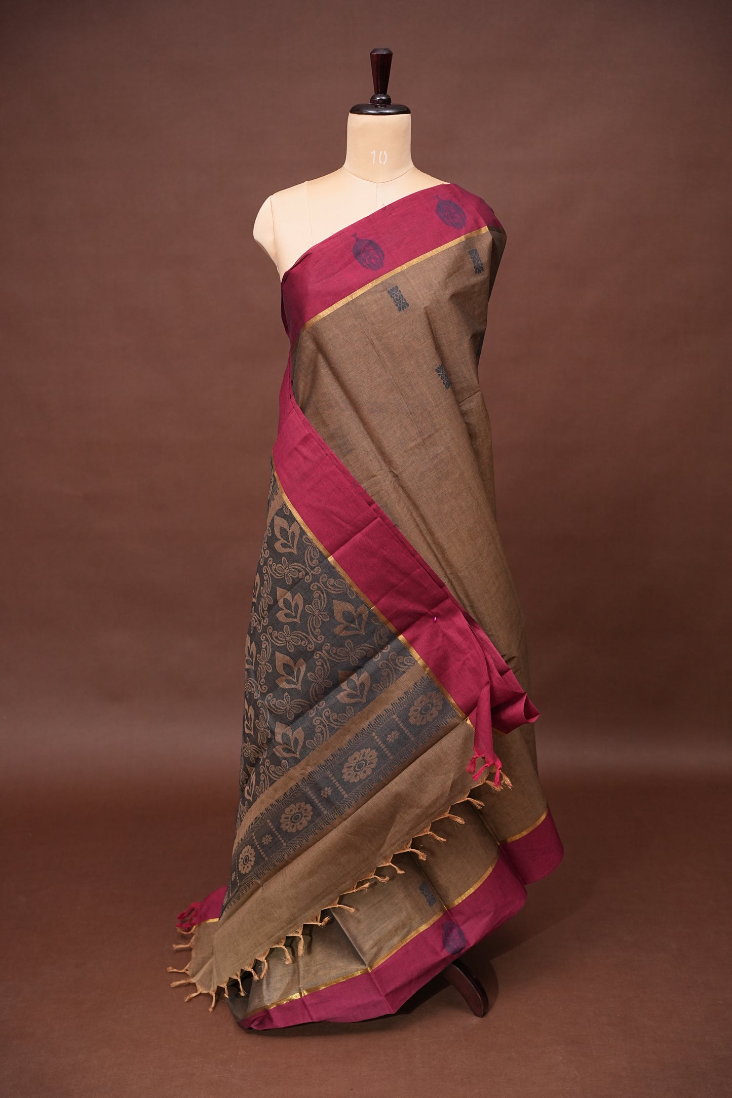 Chettinad Cotton Saree - Brown