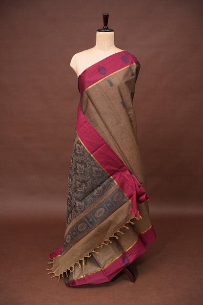 Chettinad Cotton Saree - Brown