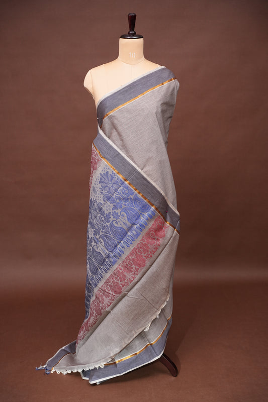 Chettinad Cotton Saree - Grey