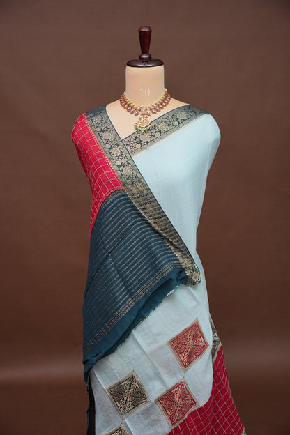 Banarasi Georgette Crepe Saree - Powder Blue