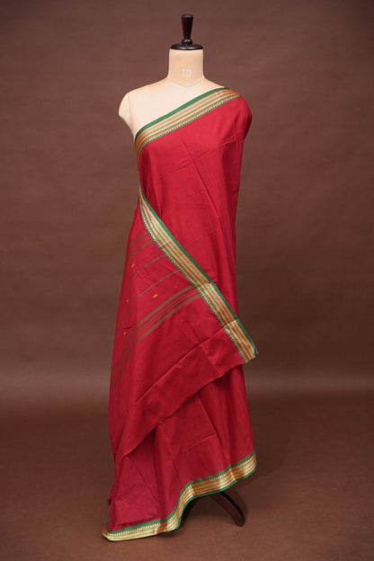 Soft Chettinad Cotton Saree - Red