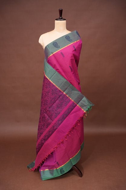 Chettinad Cotton Saree - Pink