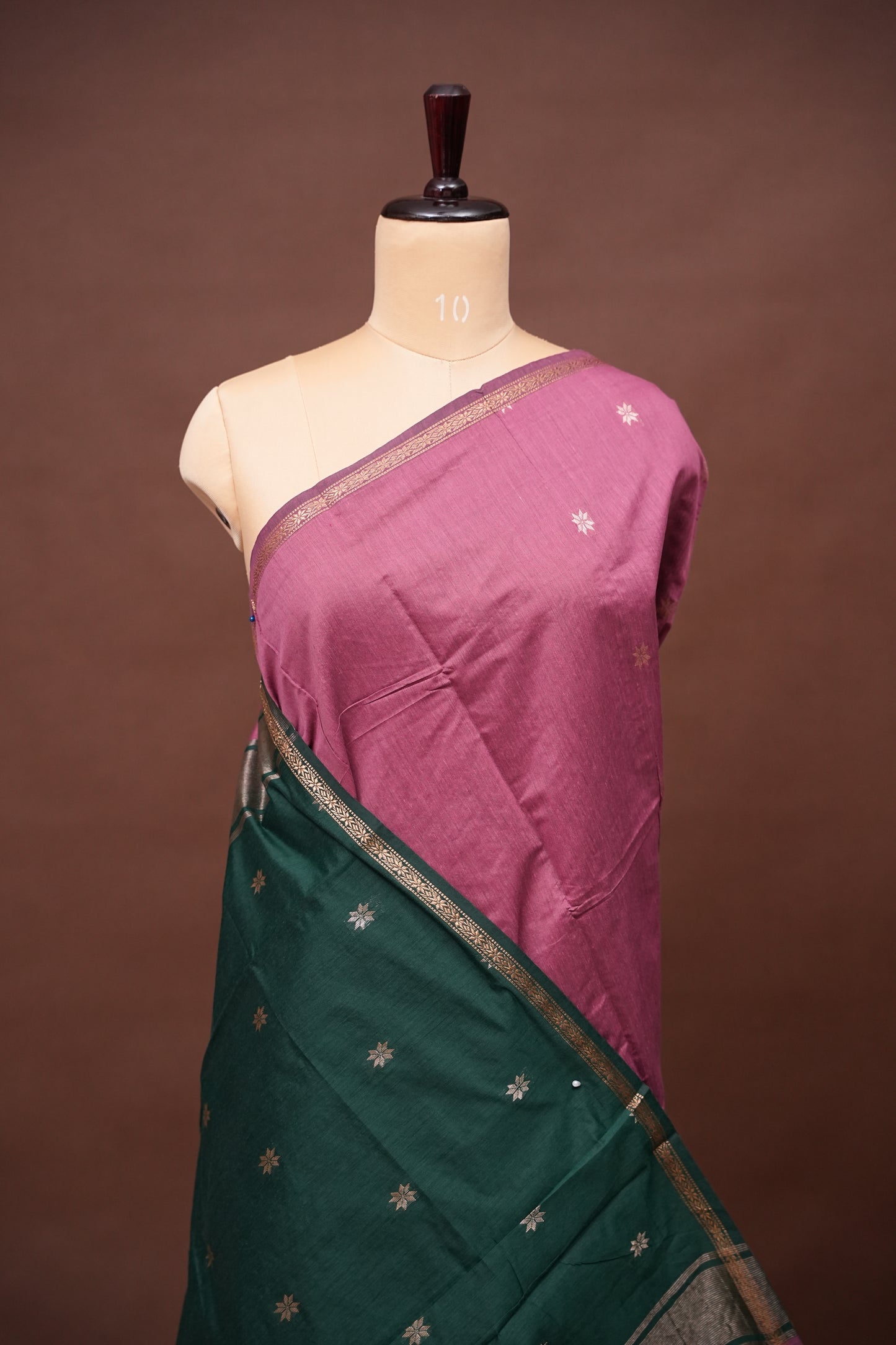 Maheshwari Silk Cotton Saree - Onion Pink