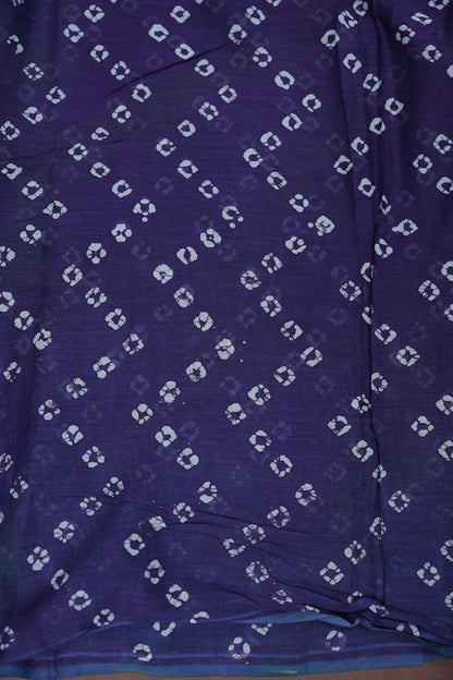 Batik Printed Mulmul Cotton Saree - Green