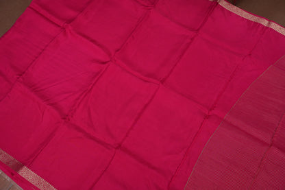 Pink Crepe Silk Saree with Embroidered Blouse