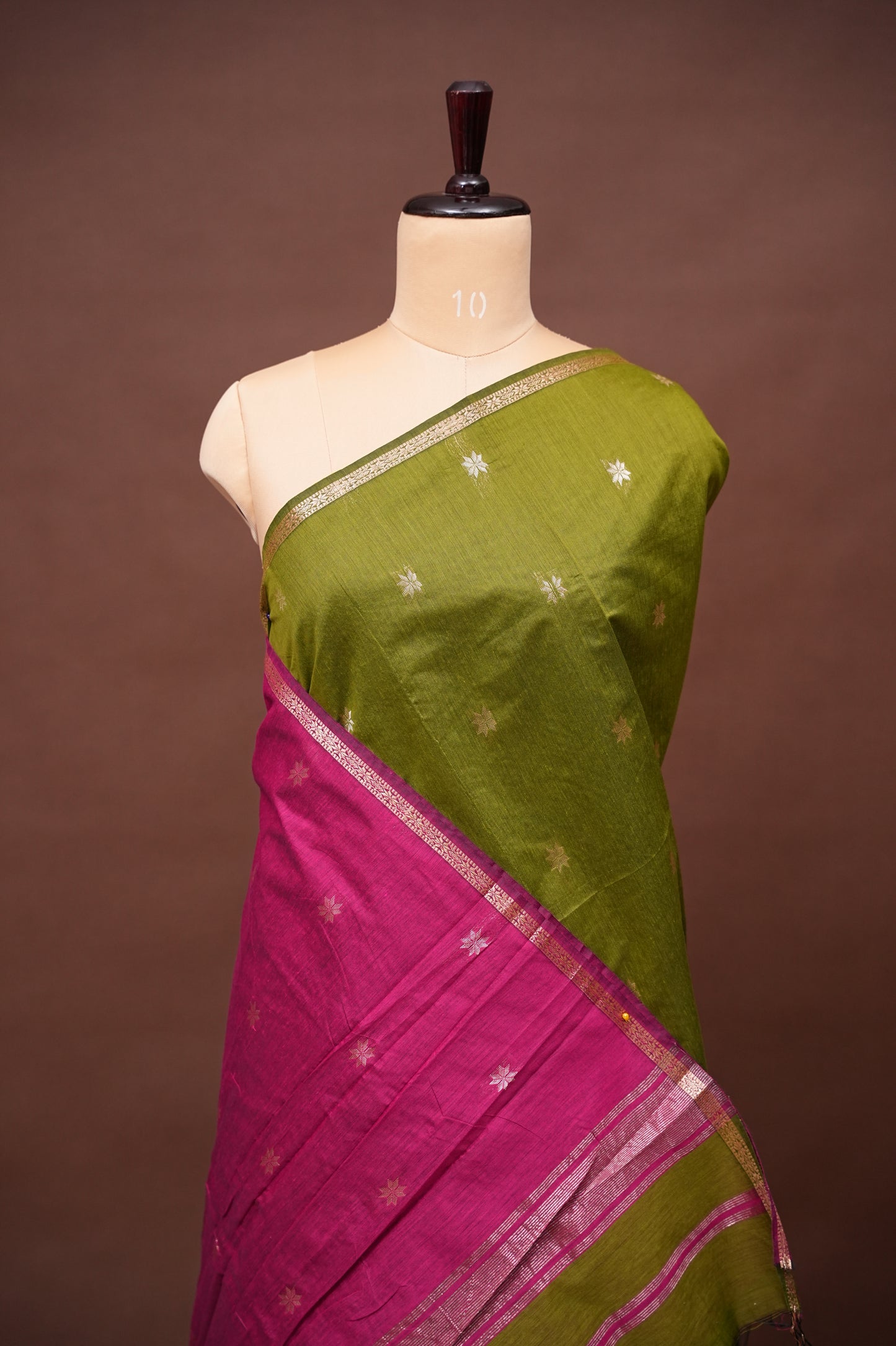 Maheshwari Silk Cotton Saree - Green