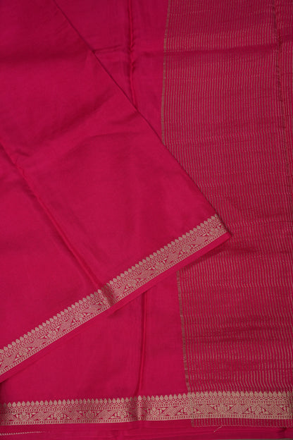 Pink Crepe Silk Saree with Embroidered Blouse