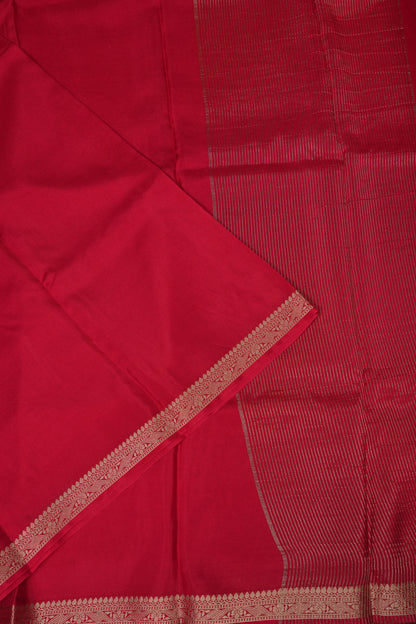Deep Red Crepe Silk Saree with Embroidered Blouse