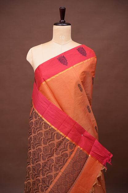 Chettinad Cotton Saree - Orange