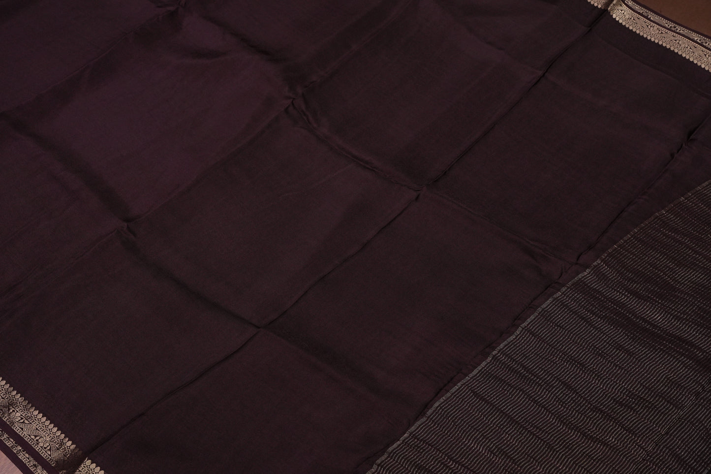 Crepe Silk Coffee Color with Embroidered Blouse