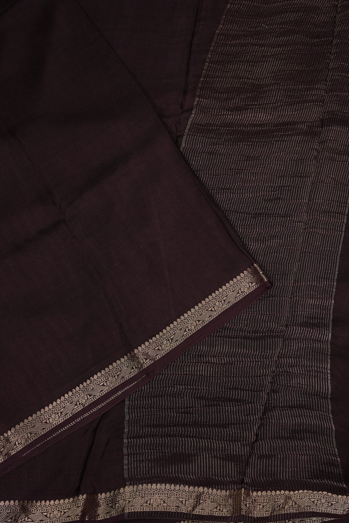 Crepe Silk Coffee Color with Embroidered Blouse