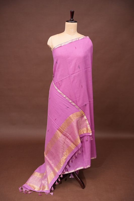Soft Cotton Saree - Soft Pink