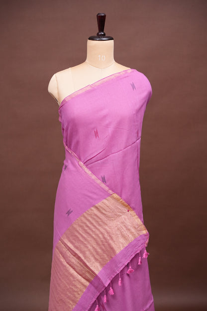 Soft Cotton Saree - Soft Pink