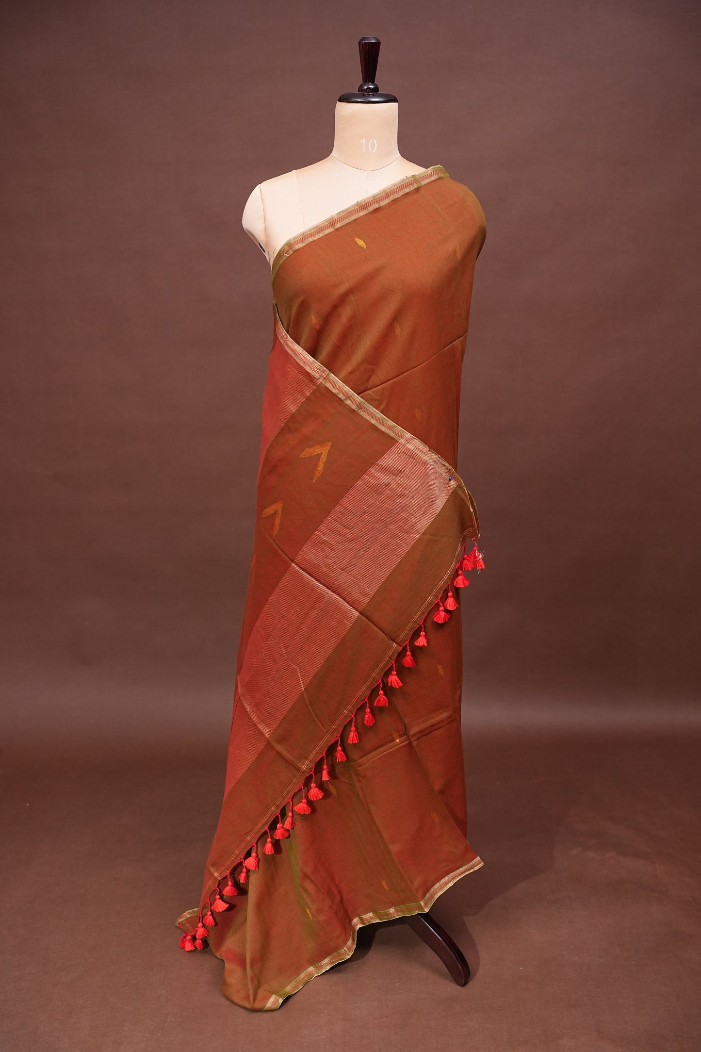 Soft Cotton Saree - Brown