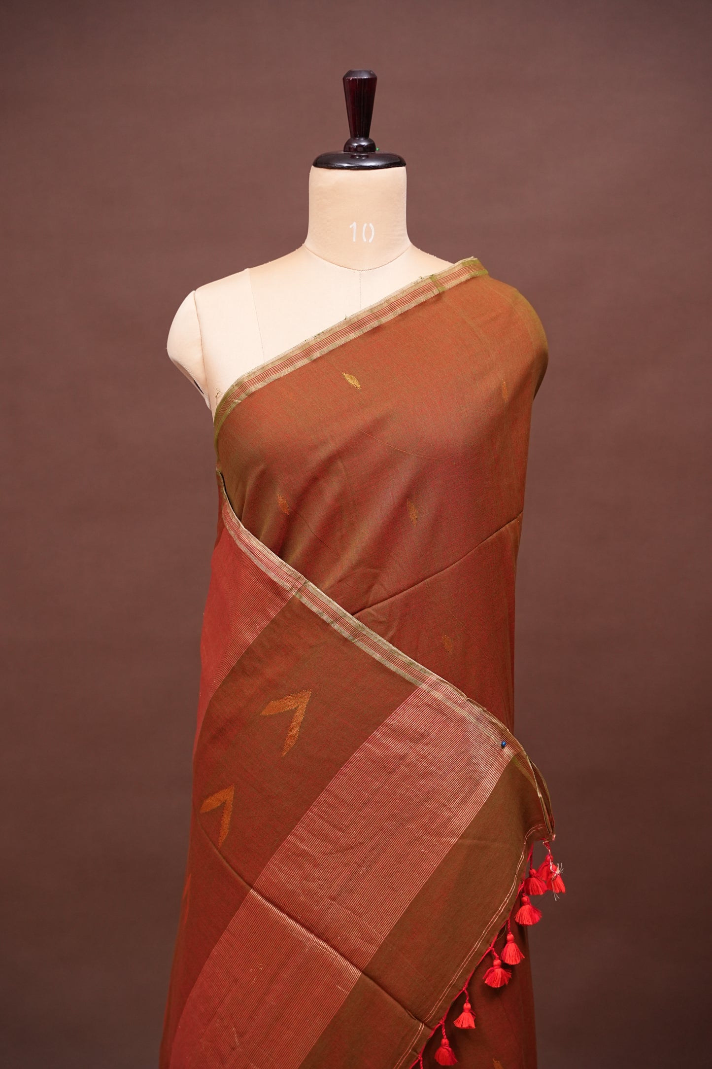 Soft Cotton Saree - Brown