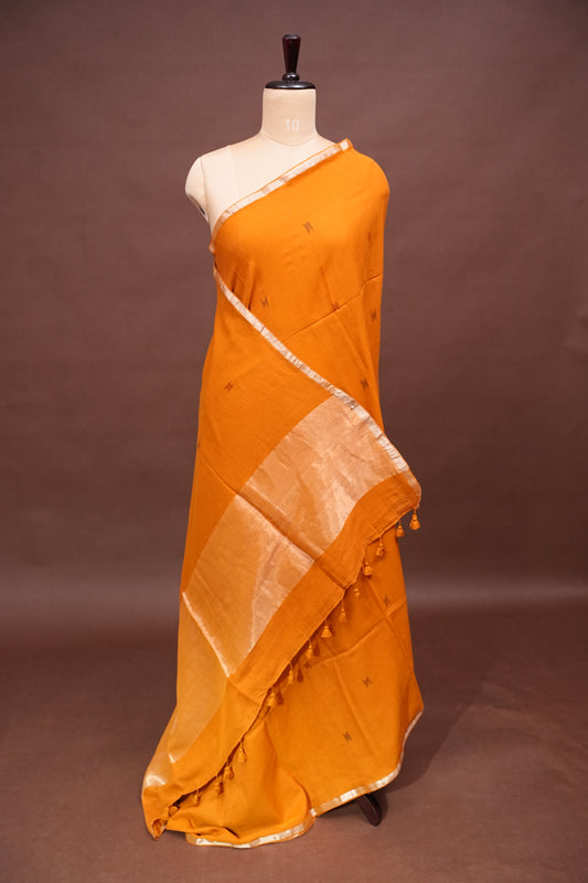 Soft Chettinad Cotton Saree - Mustard
