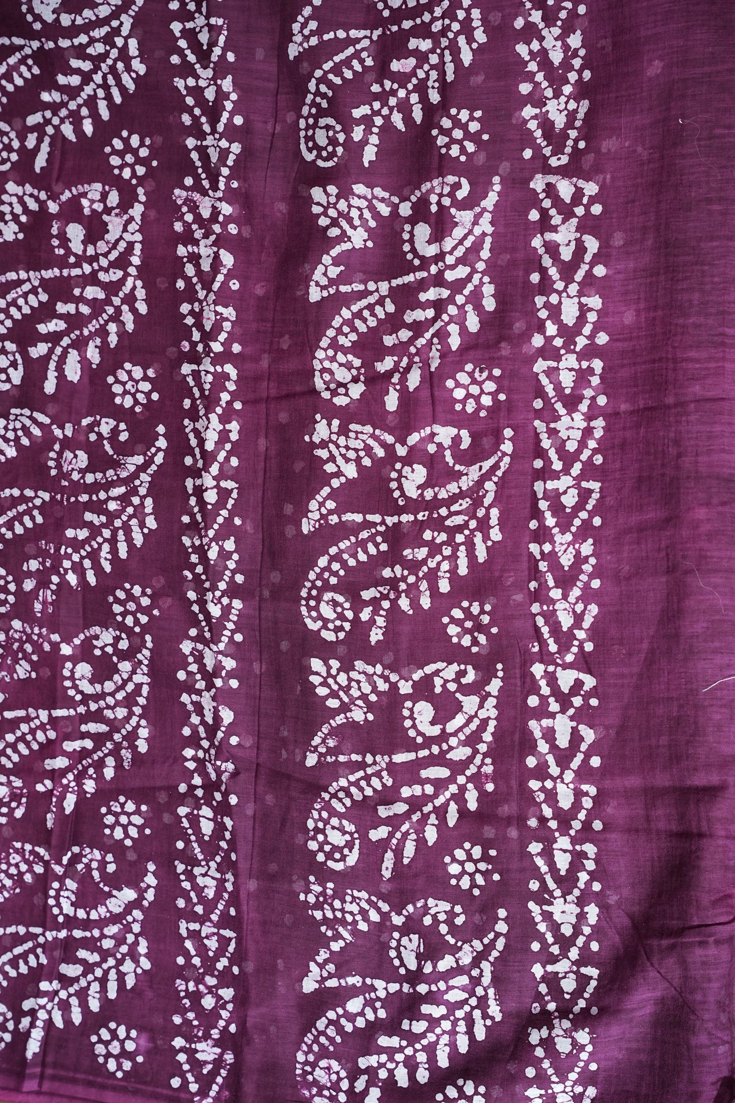 Batik Printed Mulmul Cotton Saree - Pink