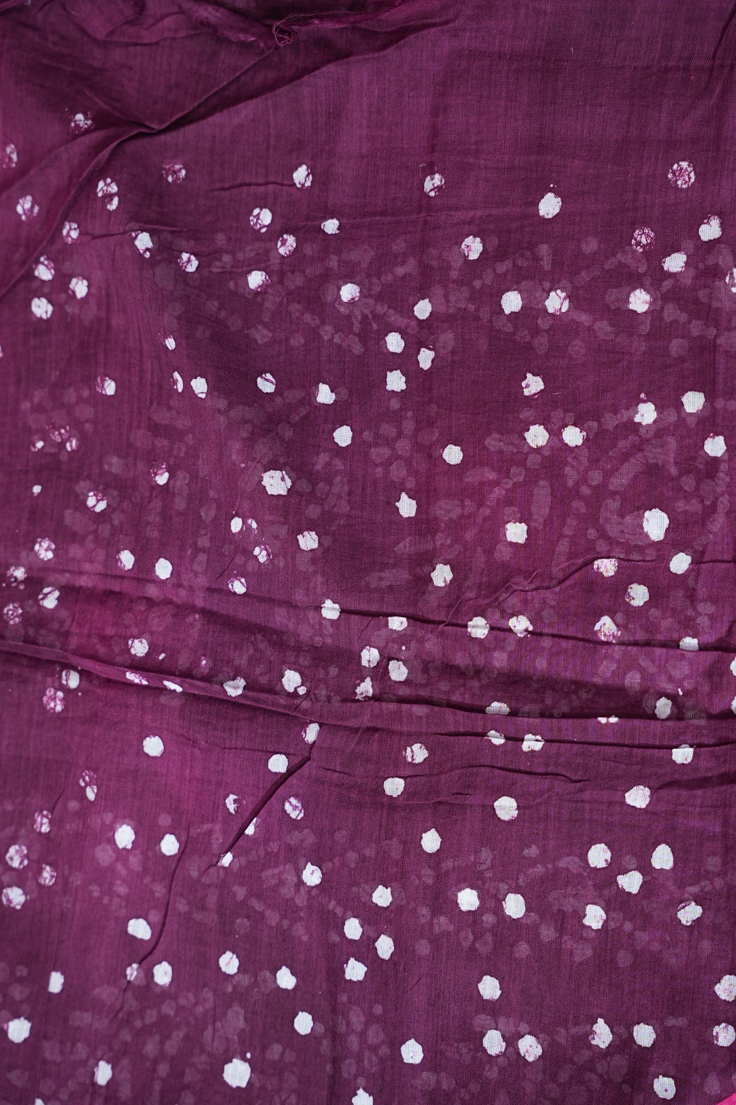Batik Printed Mulmul Cotton Saree - Pink