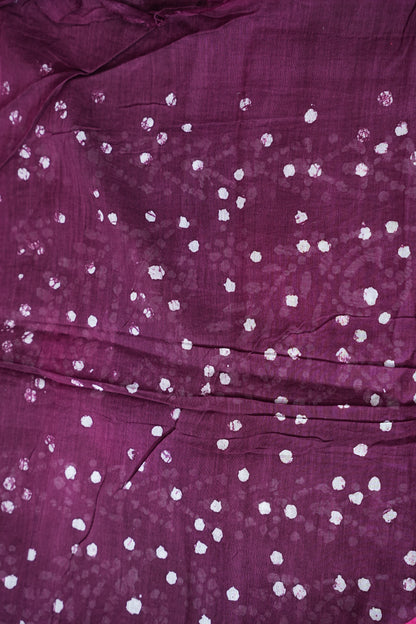 Batik Printed Mulmul Cotton Saree - Pink