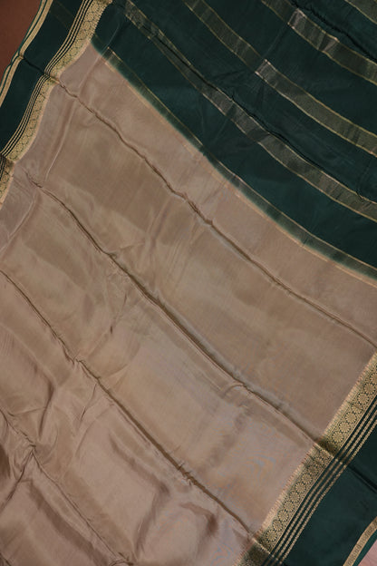 Plain Crepe Silk Saree - Champagne Beige