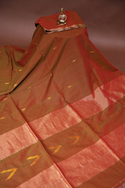 Soft Cotton Saree - Brown