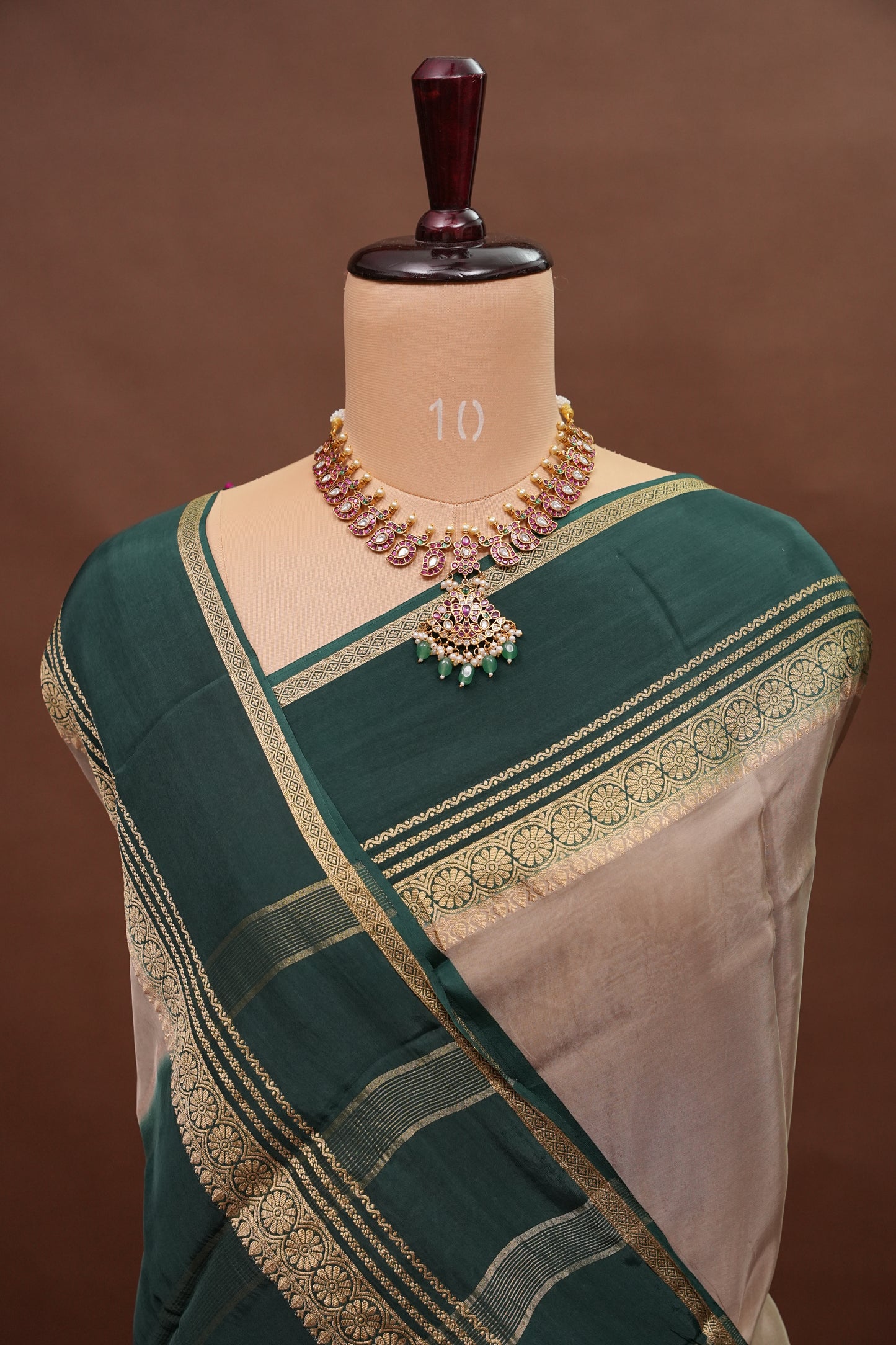 Plain Crepe Silk Saree - Champagne Beige