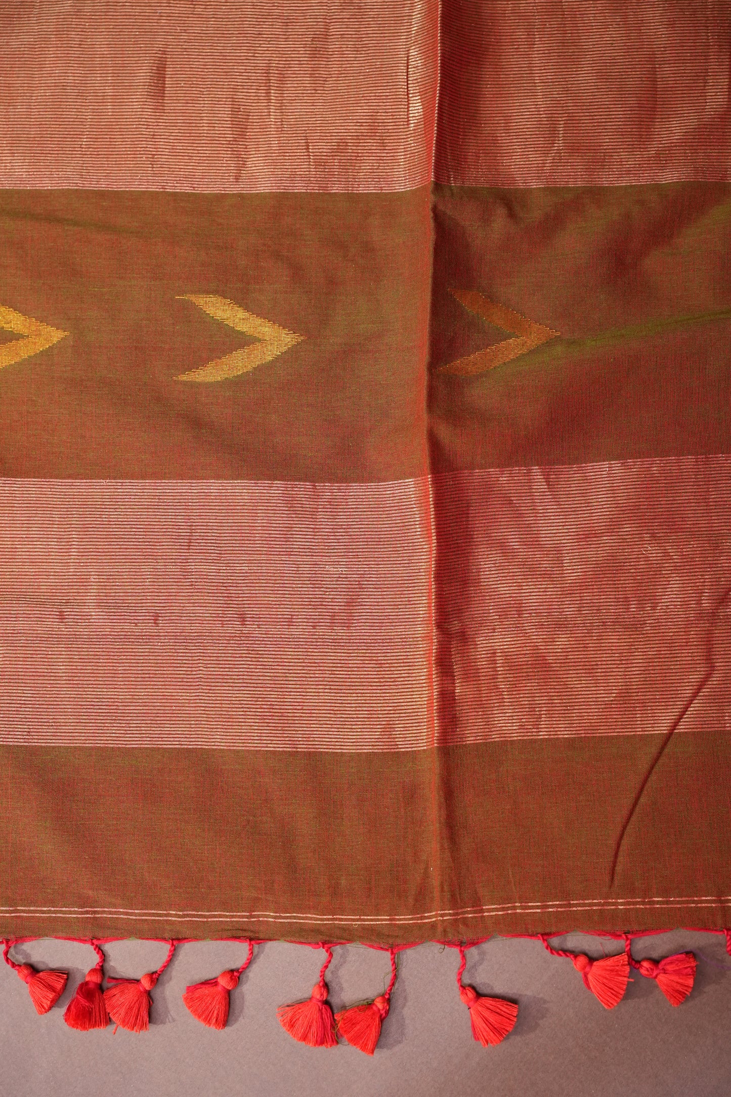 Soft Cotton Saree - Brown