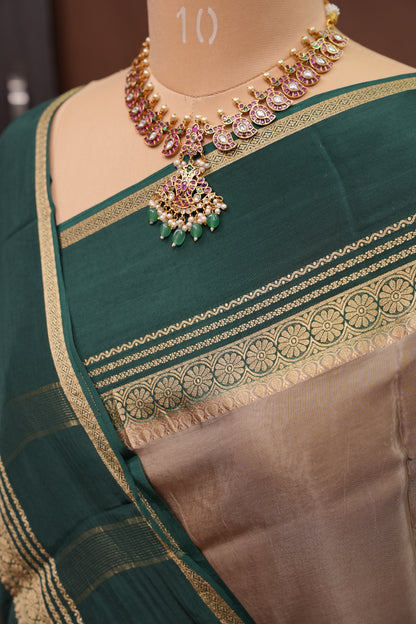 Plain Crepe Silk Saree - Champagne Beige