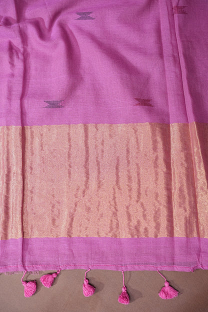 Soft Cotton Saree - Soft Pink