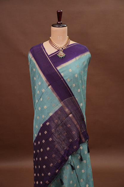 Crepe Silk Saree - Deep Purple