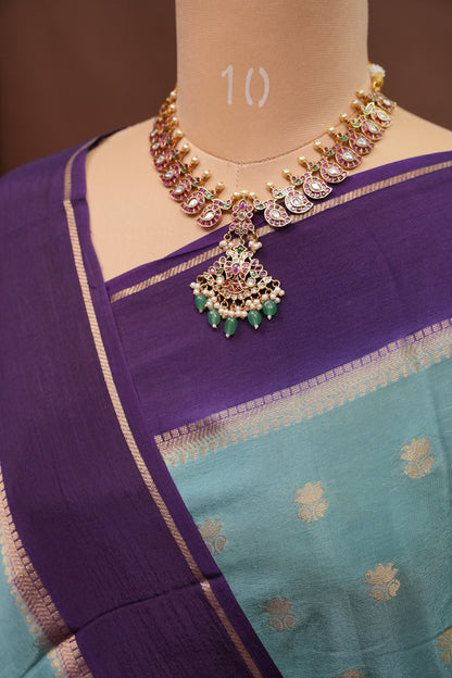 Crepe Silk Saree - Deep Purple