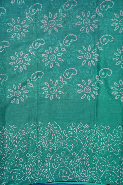 Batik Printed Mulmul Cotton Saree - Blue