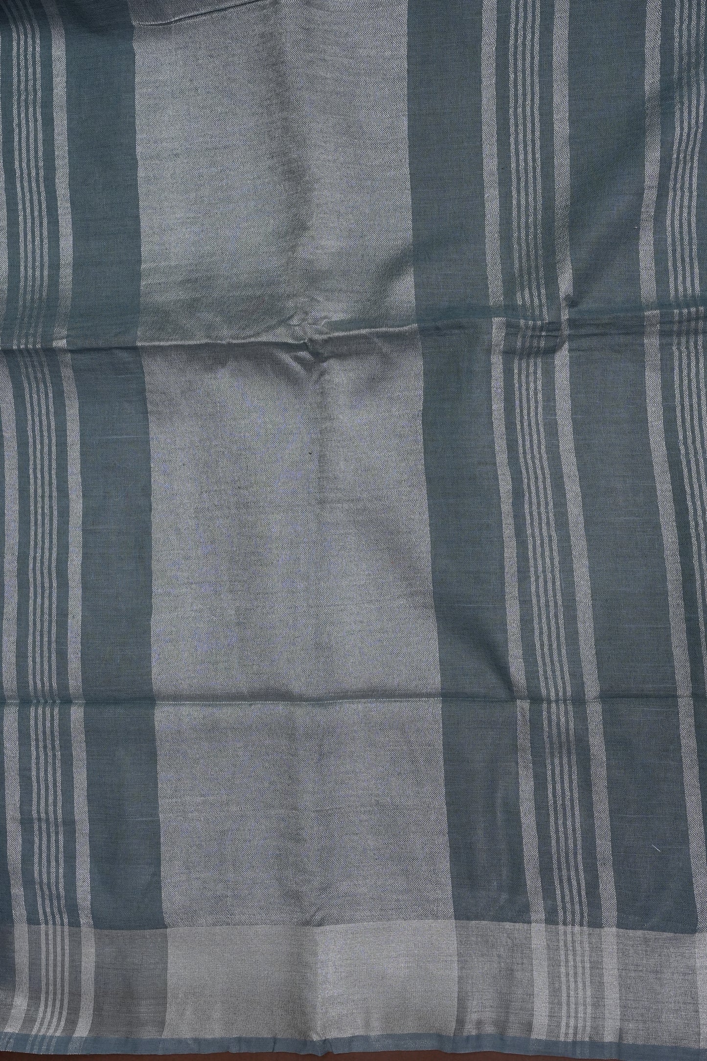 Pure Linen Saree with Tassles - Grey