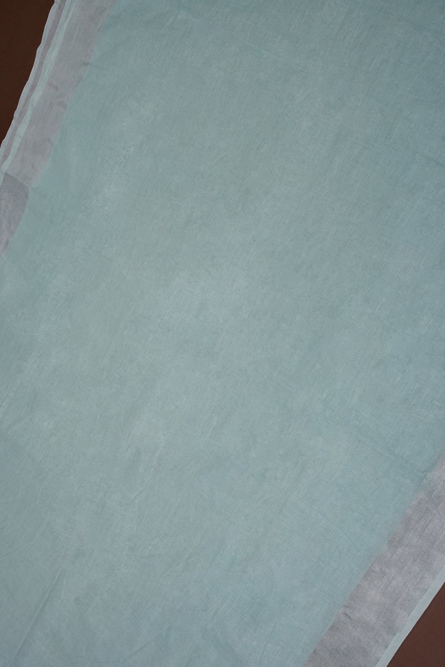 Pure Linen Saree with Tassles - Ice Blue