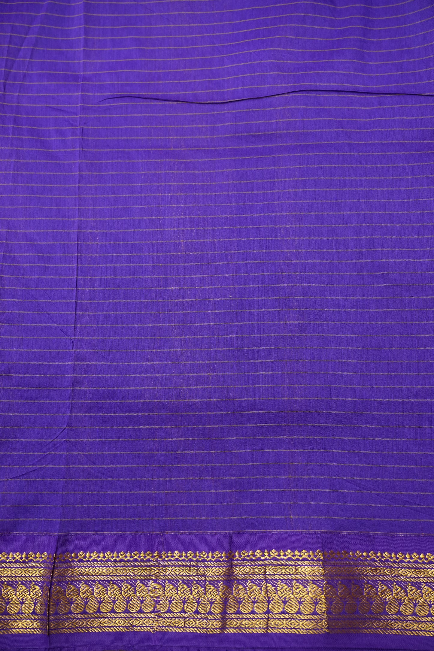 Checkered Kalyani Cotton Silk Saree - Purple