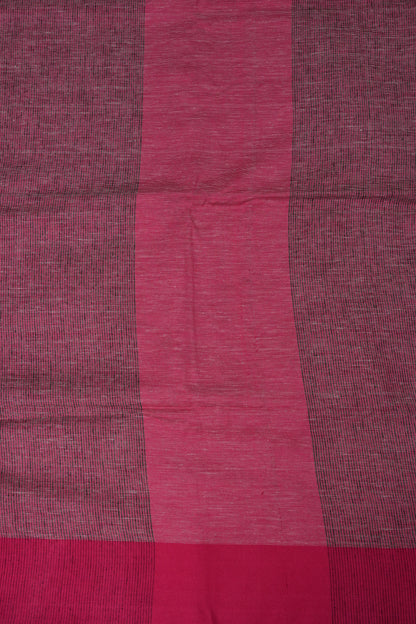 Pure Linen Saree with Tassles - Grey & Pink