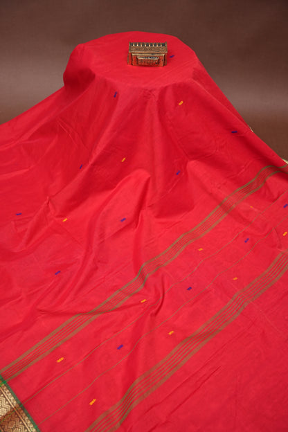 Soft Cotton Saree - Red