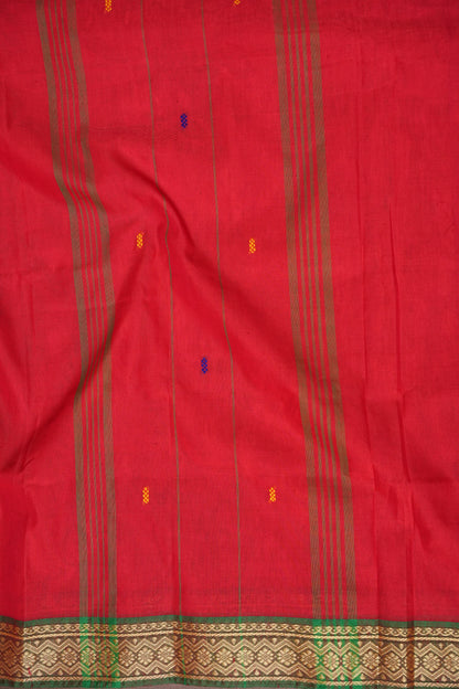 Soft Cotton Saree - Red