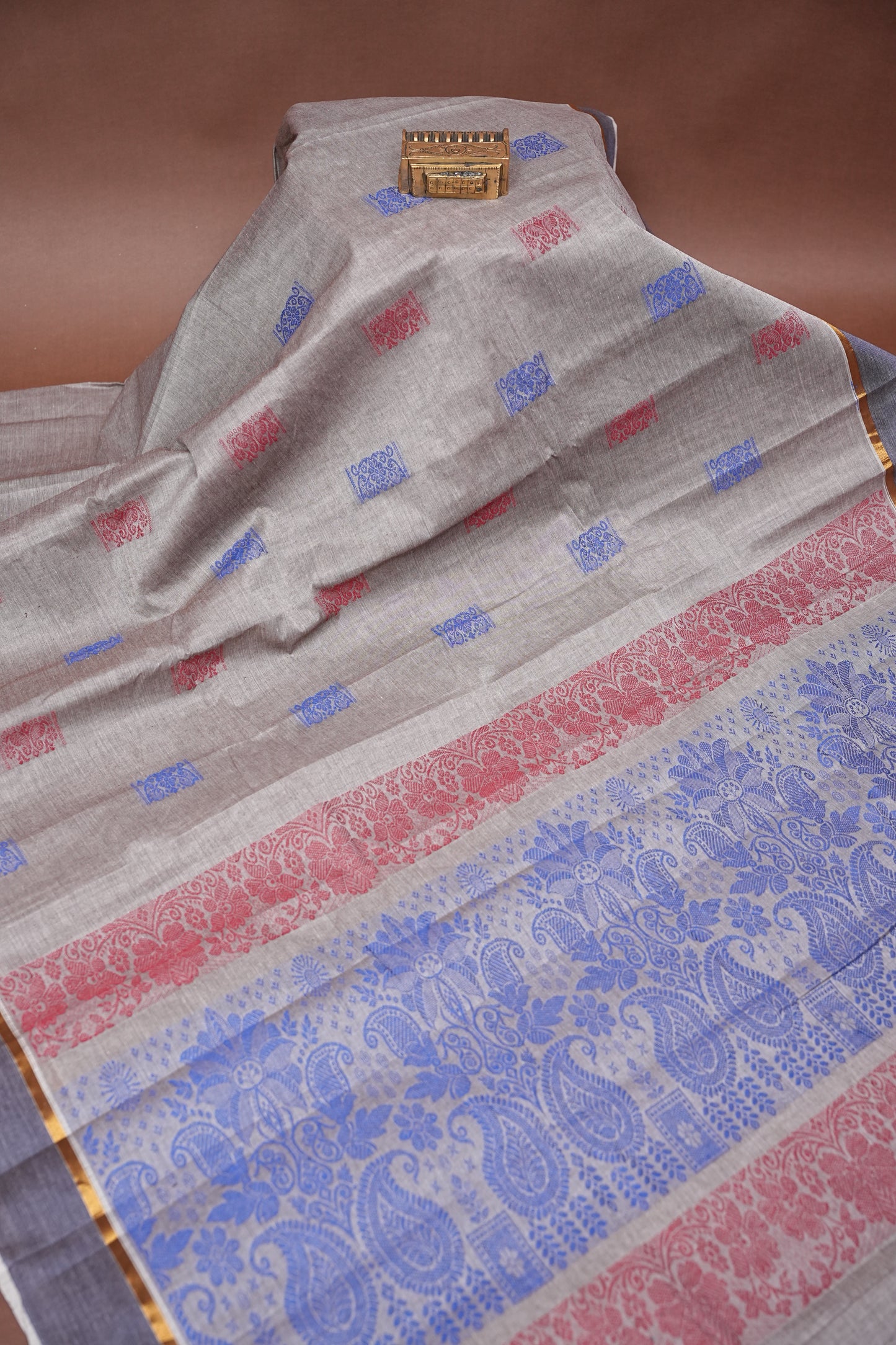 Chettinad Cotton Saree - Grey