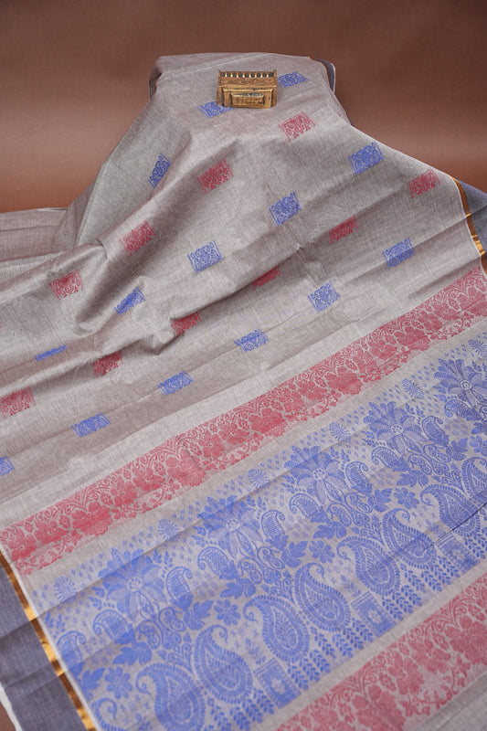 Chettinad Cotton Saree - Grey