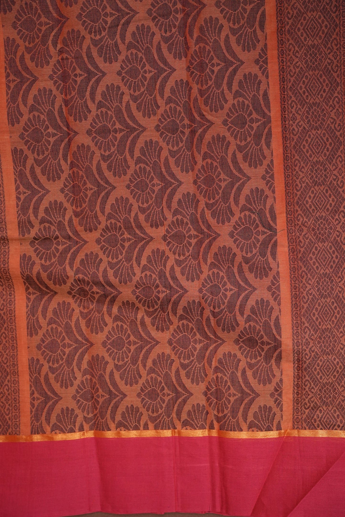 Chettinad Cotton Saree - Orange